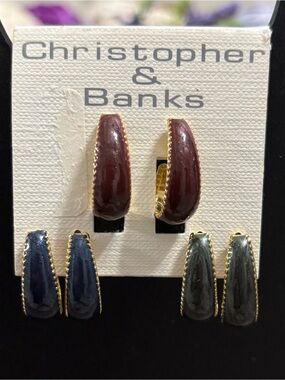5/$25 (Pick 5 items for $25 Labeled)
Christopher & Banks 3 Pair Hoop Earrings